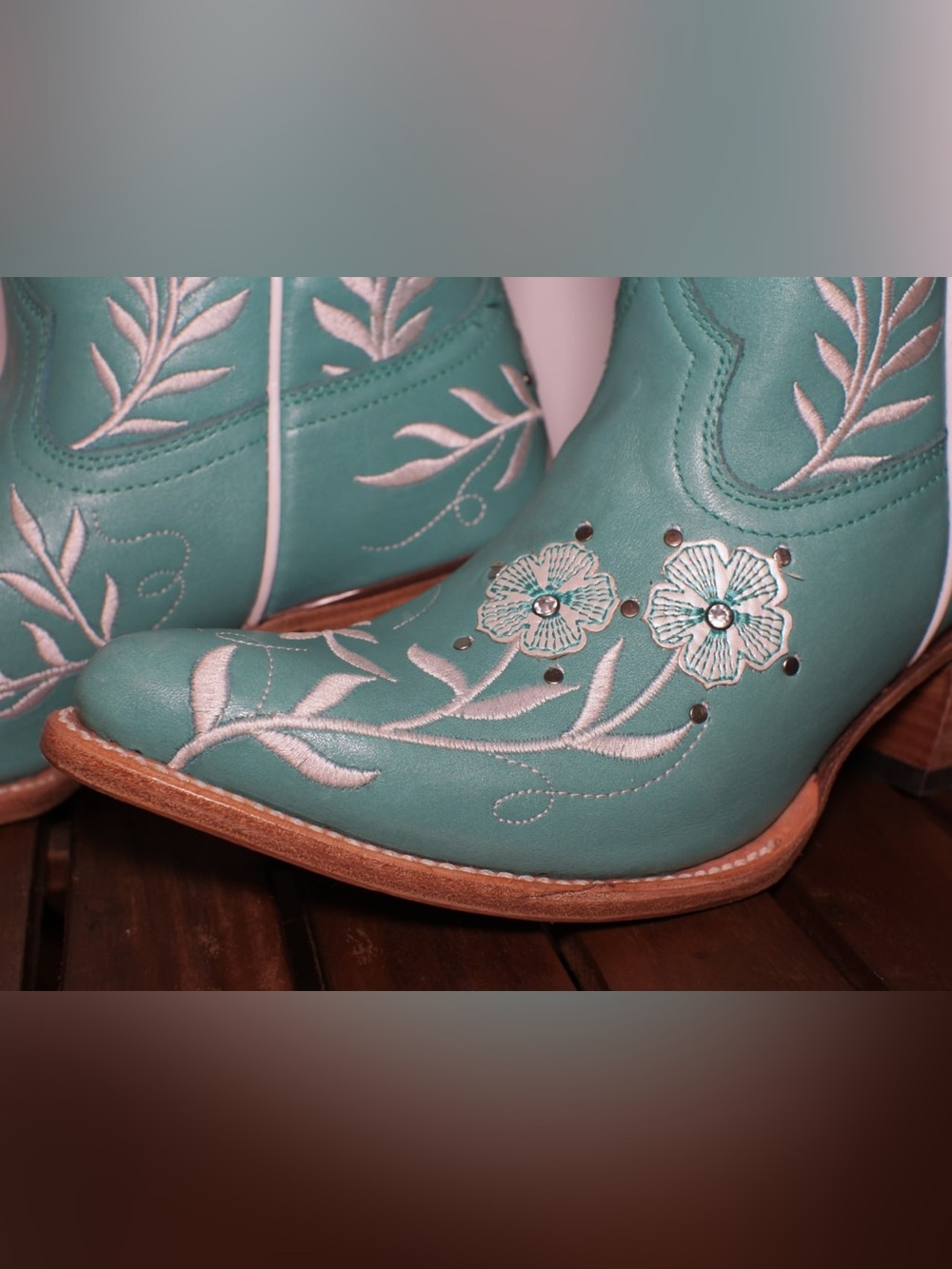 Ariat Romance Leather Western Boot TURQUOISE - Picture 2 of 14
